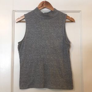 Mock turtleneck Grey Sleeveless Top